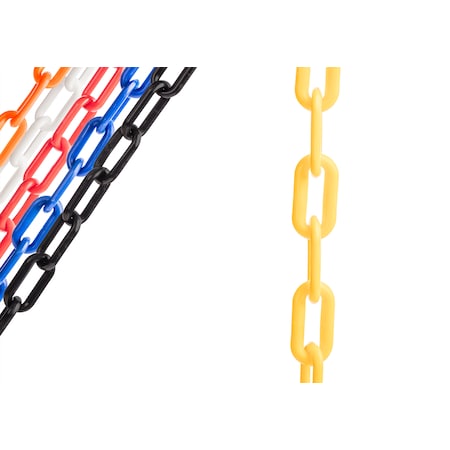 US WEIGHT Plastic Chain, 50 ft x 2 In, Yellow U2350YEL